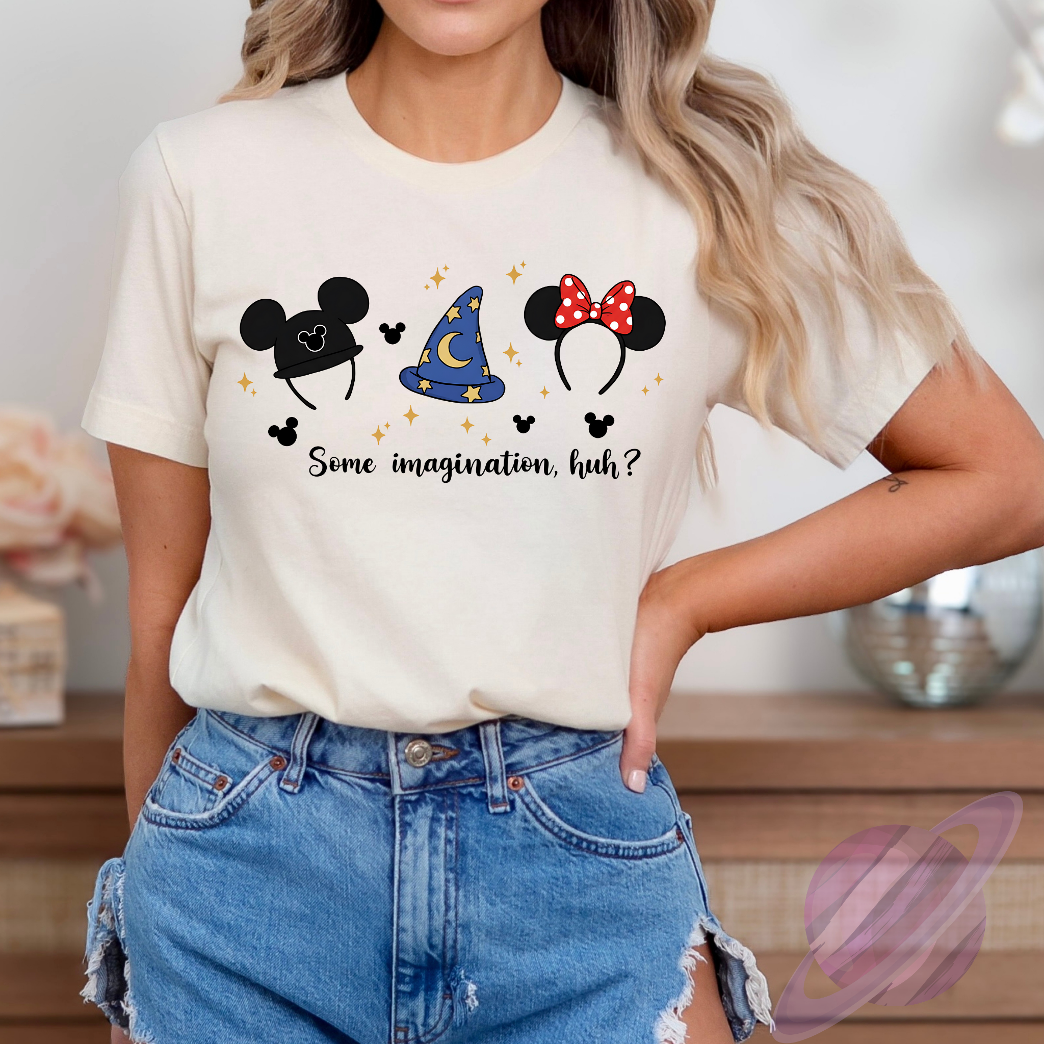 Magical Mouse Ears Tee Wizard Hat & Bow Graphic Shirt