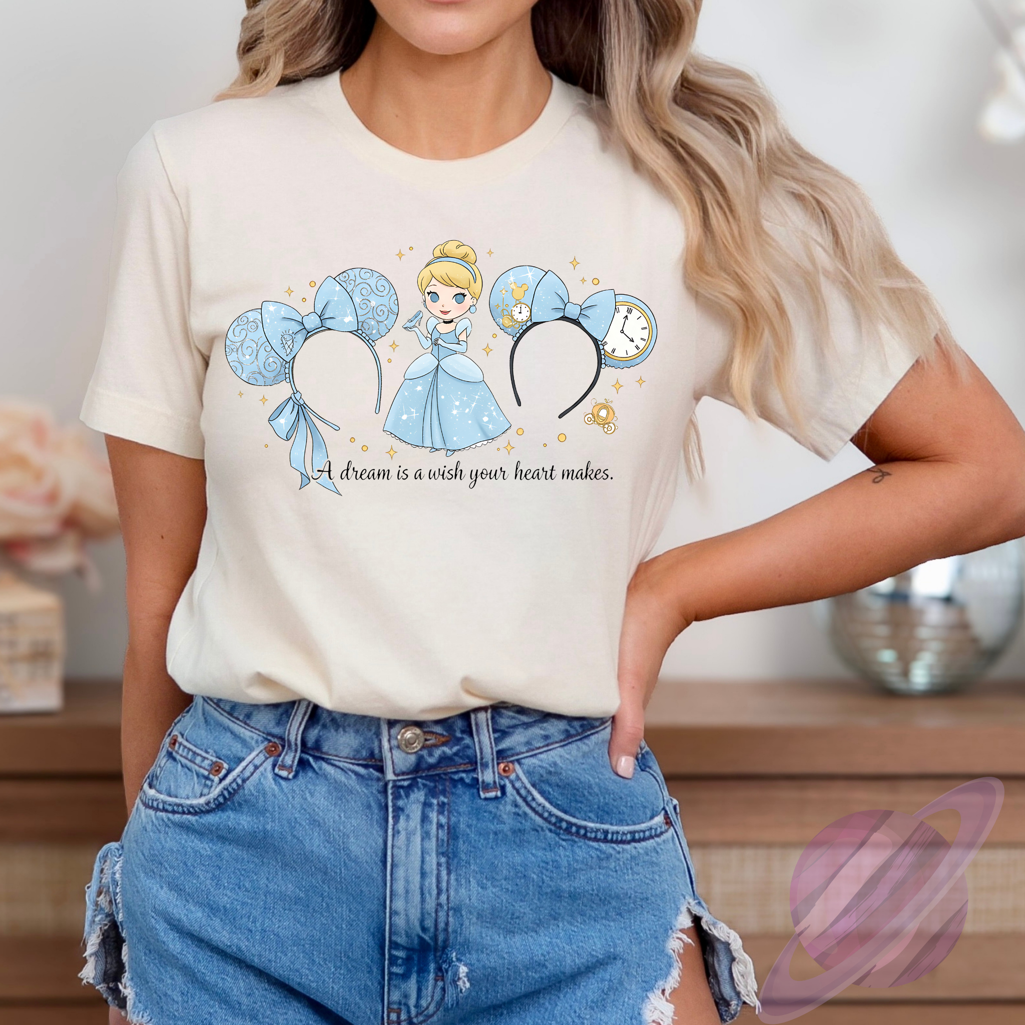 Cinderella Dream Wish Tee • Blue Princess Aesthetic Shirt